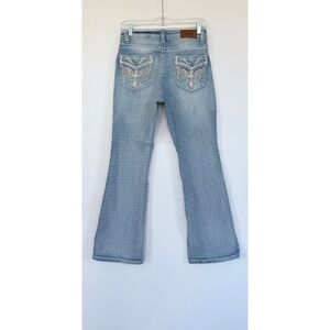 Y Jeans Los Angeles Light Wash Embellished Cross Bootcut Jeans Women's Size 9/10